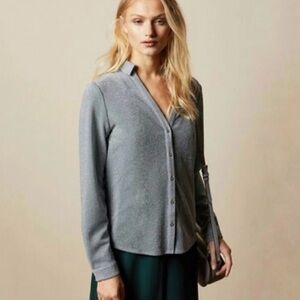 Ted Baker lurex blue button up woman’s shirt size 4(U.S10)